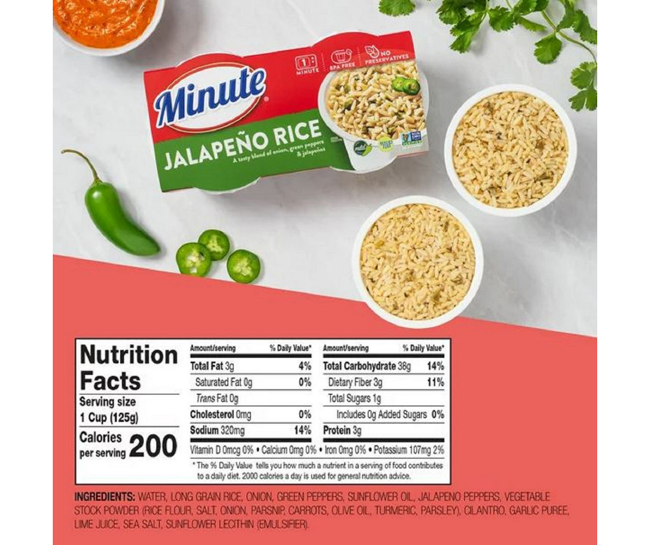 Jalapeno Rice Ready to Serve Cups, 2-Pack