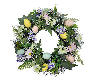 22" Daisy & Egg Easter Wreath