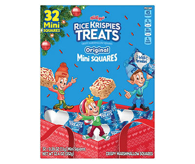 Mini Marshmallow Cereal Bars with Holiday Sprinkles, 32-Count