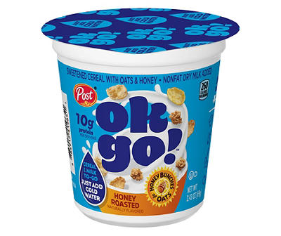 Ok Go! Honey Roasted Honey Bunches of Oats Cereal Cup, 2.43 Oz.