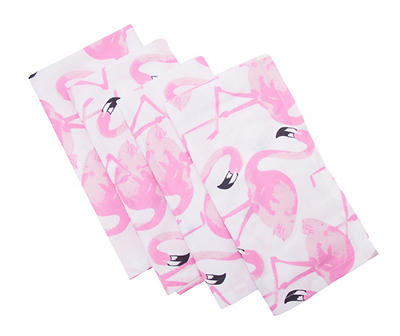 Watercolor Flamingo Fabric Napkins, 4-Pack