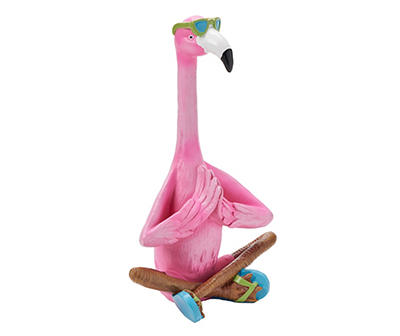12" Yoga Flamingo Garden Statue