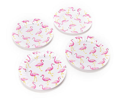 Tropical Flamingo Melamine Salad Plates, 4-Pack