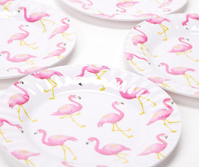 Tropical Flamingo Melamine Salad Plates, 4-Pack
