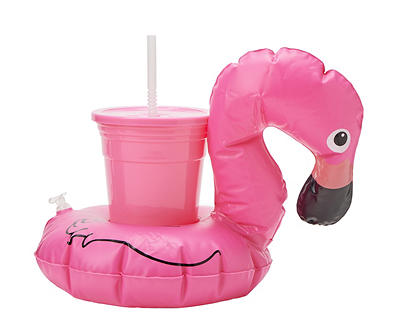 Party Cup & Inflatable Flamingo Drink Holder Set