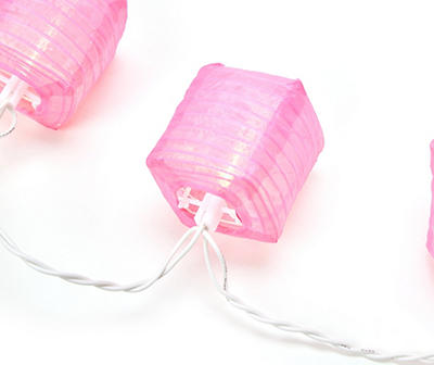 Pink Nylon Lantern Light Set, 10-Lights