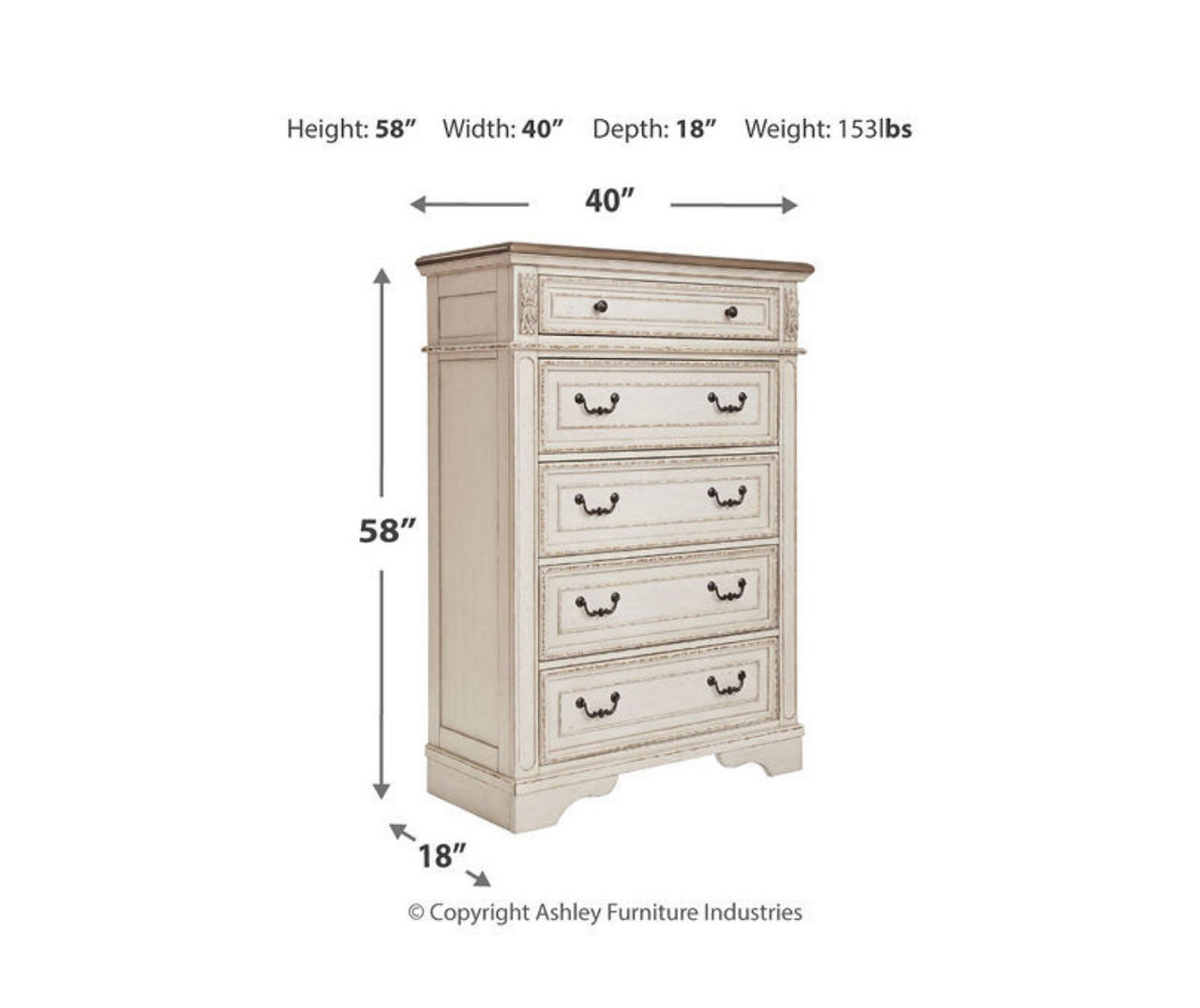 Signature Design By Ashley Realyn 5-Drawer Storage Chest | Big Lots