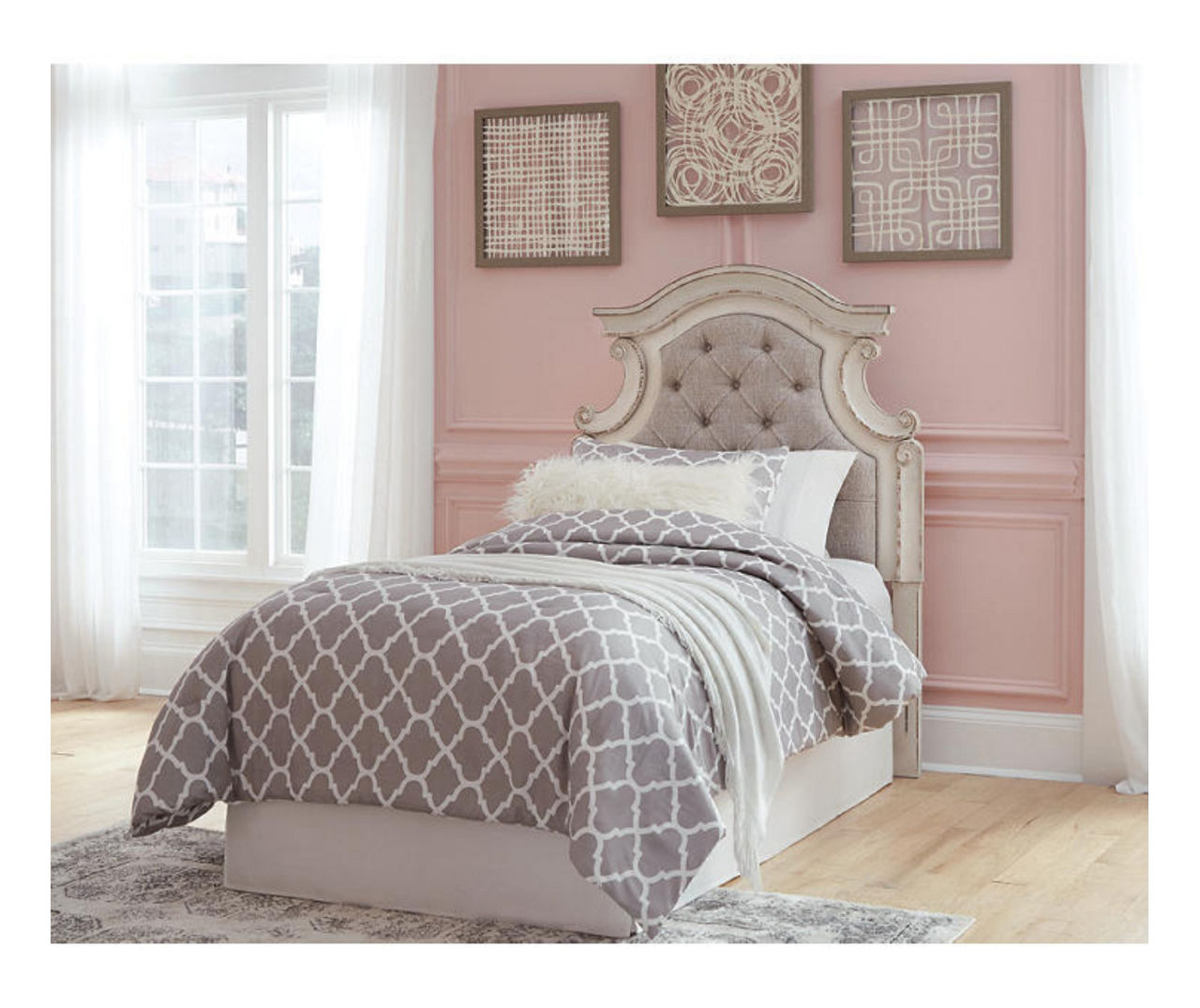 Realyn Twin Panel Upholstered Headboard