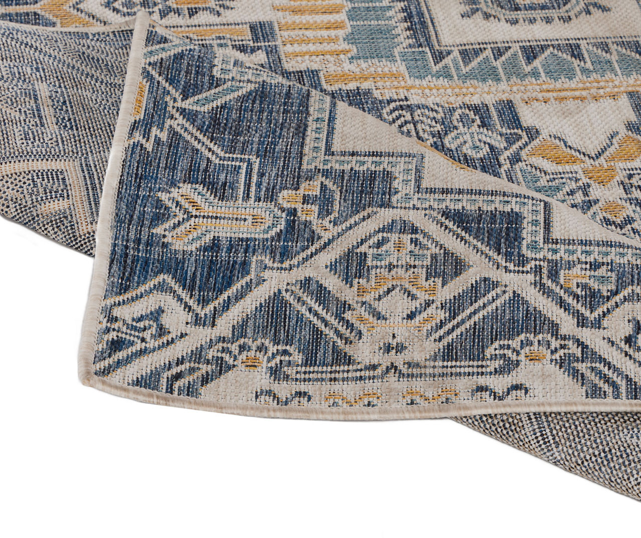 Broyhill Birchcrest Blue Tan Geo Ornamental Outdoor Area Rug 8 x 10 Big Lots