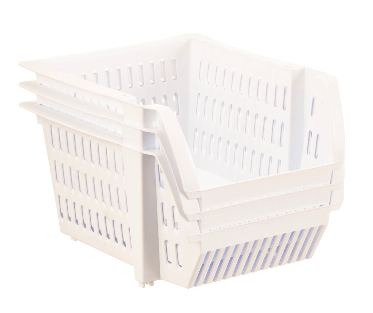 Starplast White Stacking Storage Bins, 3Pack Big Lots