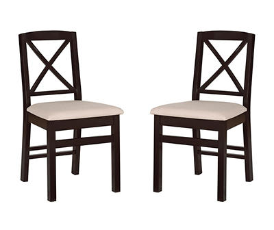 Briana Black X Back Upholstered Dining Chairs, 2-Pack