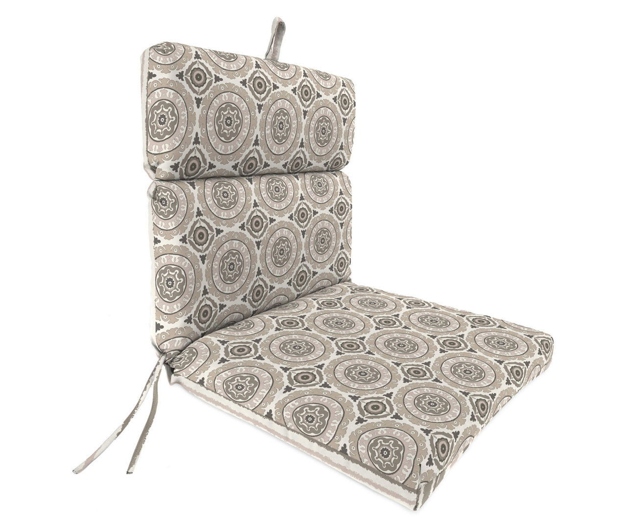 Jordan Manufacturing Raeburn Sesame Beige Stripe Medallion Reversible Outdoor Chair Cushion Big Lots