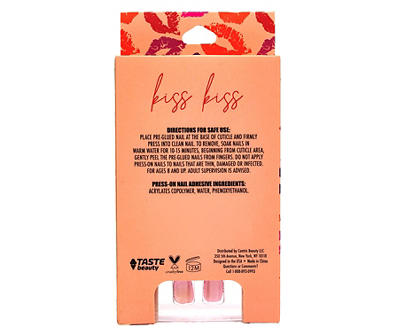 Kiss Kiss Red & Pink Lips 18-Pc. Press-On Nails Set