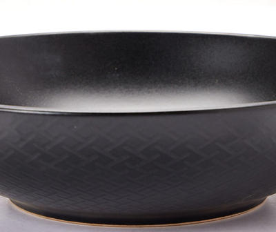 Kane Black Matte Geo Texture Pasta Bowl