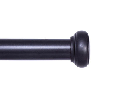 Weaver Black 1" Adjustable Curtain Rod, (90"-130")