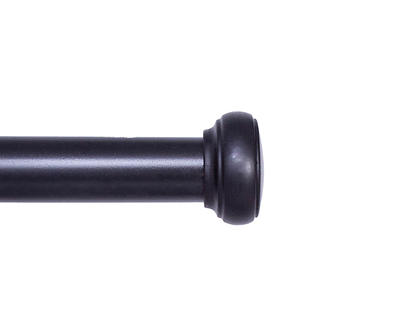 Weaver Black 1" Adjustable Curtain Rod, (48"-86")