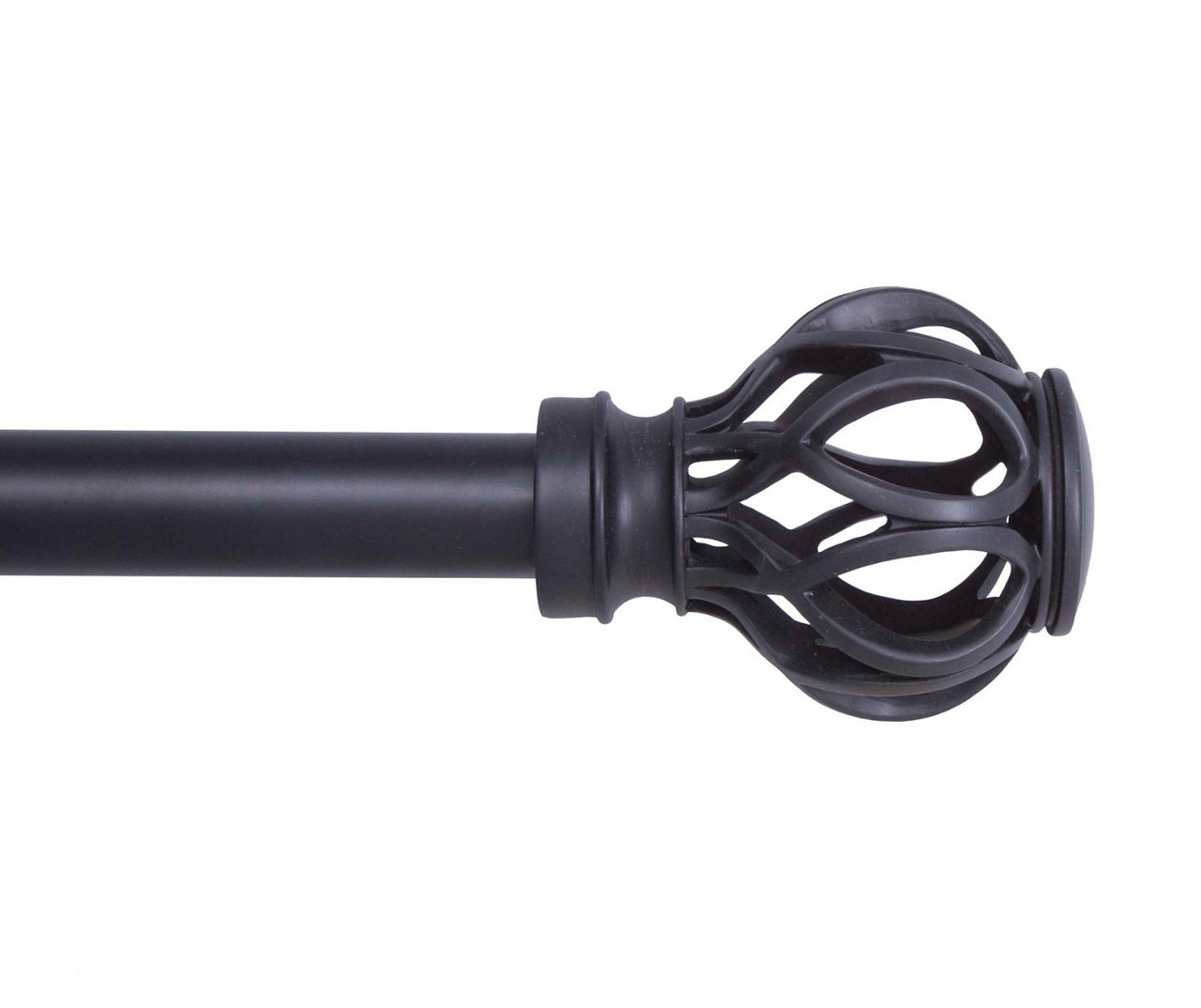 Mary Matte Black 1" Adjustable Curtain Rod, (48"-86")