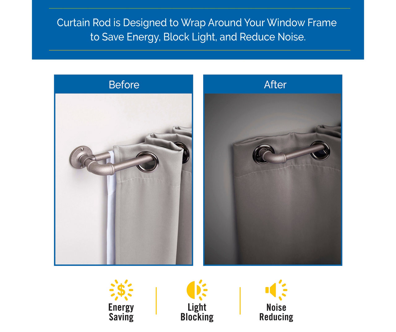 Bronn Polished Pewter 3/4" Wrap Adjustable Double Curtain Rod, (66"-120")