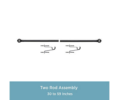 Cage Black 1" Adjustable Curtain Rod, (30"-84")