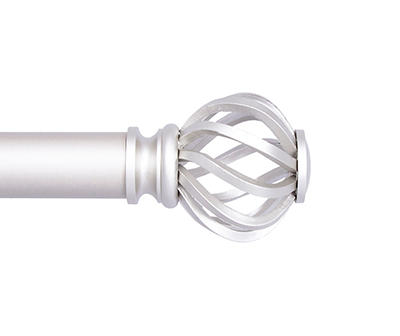 Cage Brushed Nickel 1" Adjustable Curtain Rod, (30"-84")