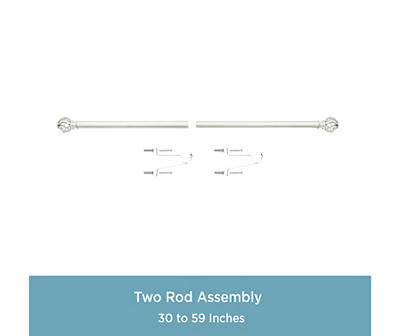 Cage Brushed Nickel 1" Adjustable Curtain Rod, (30"-84")