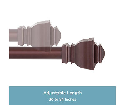 Riley Chocolate 1" Adjustable Curtain Rod, (30"-84")