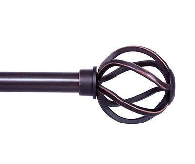 Cage Oil-Rubbed Bronze 5/8" Adjustable Curtain Rod, (28"-48")