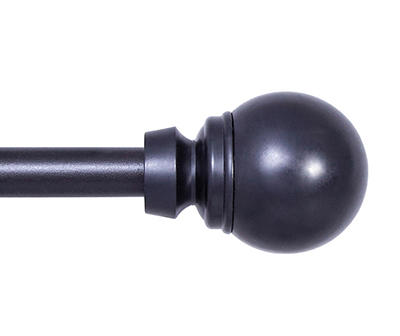 Mae Black 5/8" Adjustable Curtain Rod, (90"-130")