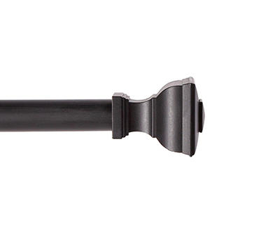 Mavis Matte Black 5/8" Adjustable Curtain Rod, (28"-48")
