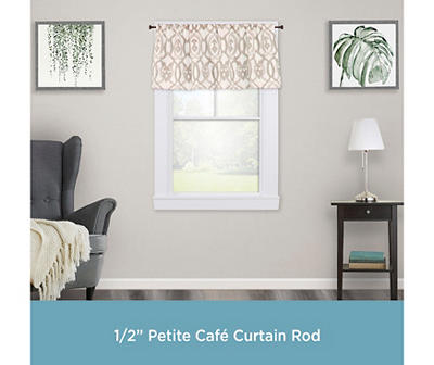 Elise Chocolate Petite Cafe 1/2" Adjustable Curtain Rod, (28"-48")