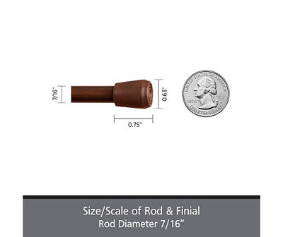 Fast Fit Chocolate 4-Piece 7/16" Adjustable Tension Curtain Rod Set, (28"-48")