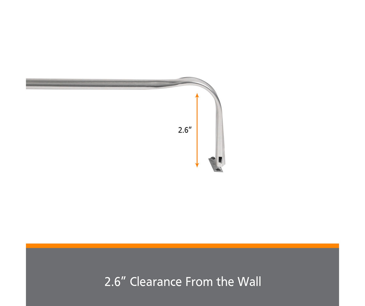 Fast Fit Satin Silver 2-Piece Adjustable Tension Curtain Rod Set, (28"-48")