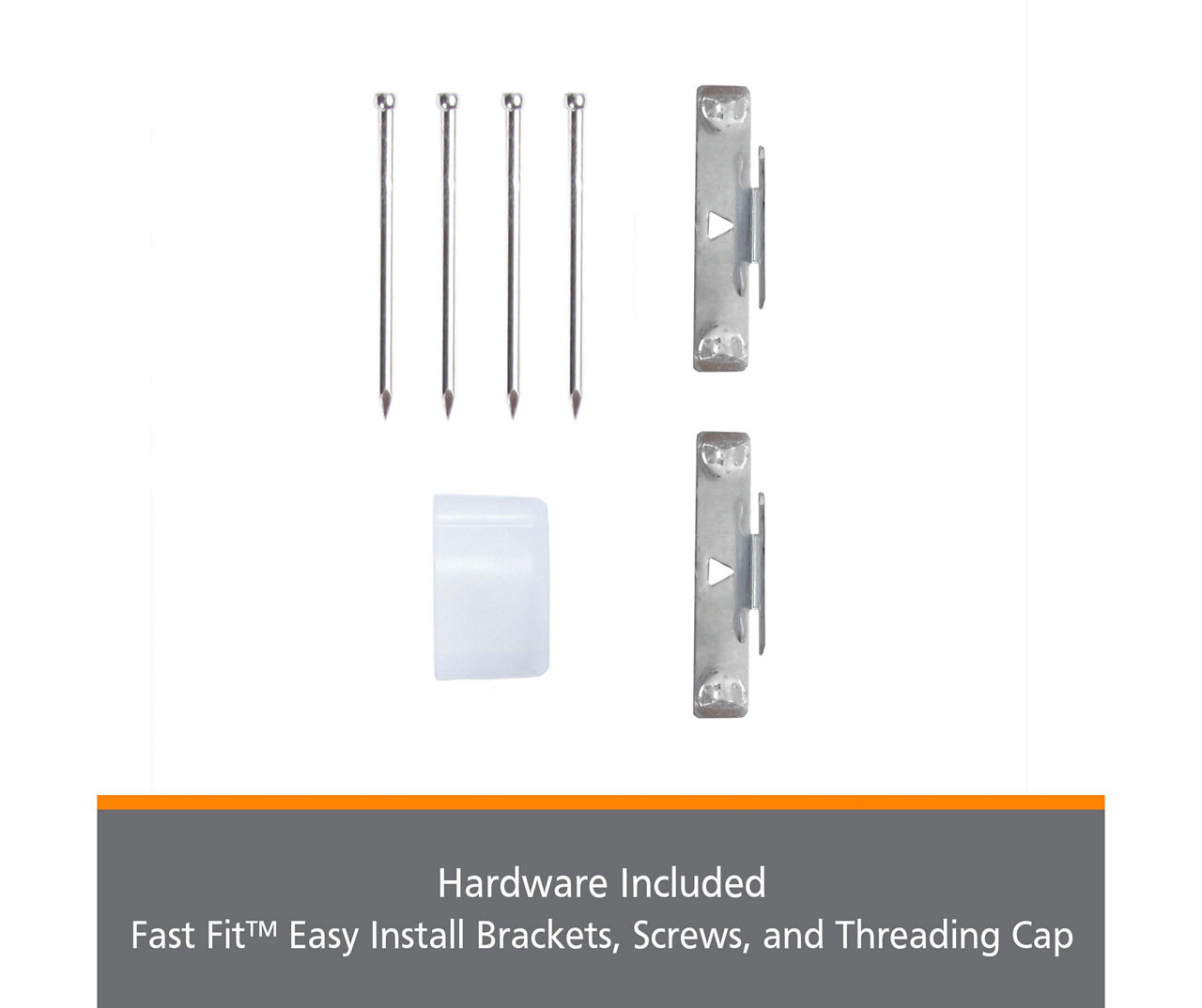 Fast Fit White 2-Piece Adjustable Tension Curtain Rod Set, (28"-48")