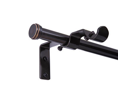 Oil-Rubbed Bronze Double 5/8" Adjustable Curtain Rod Conversion Kit, (42"-120")