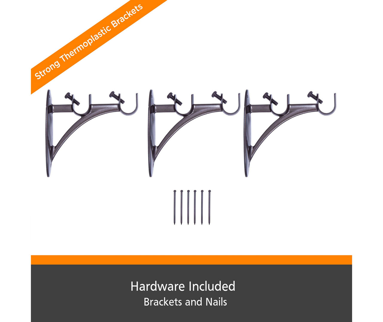 Birkin Fast Fit Oil-Rubbed Bronze 5/8" Adjustable Double Curtain Rod, (36"-66")