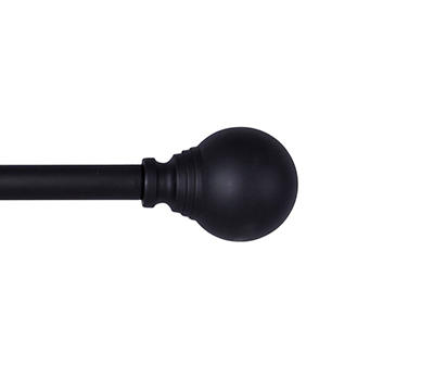 Dryden Fast Fit Black 5/8" Adjustable Curtain Rod, (66"-120")