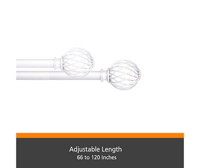 Swindell Fast Fit Brushed Nickel 5/8" Adjustable Curtain Rod, (66"-120")