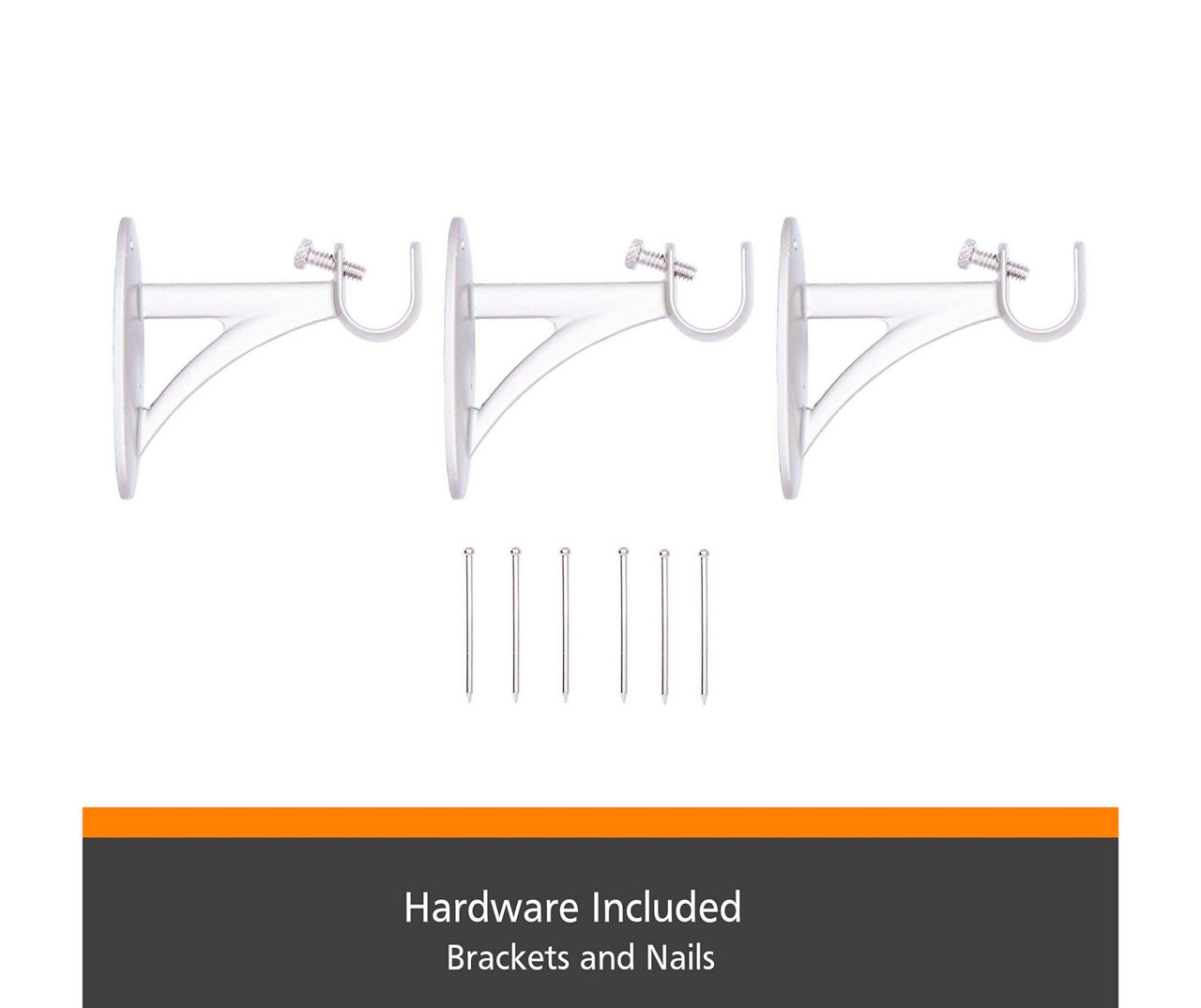 Swindell Fast Fit Brushed Nickel 5/8" Adjustable Curtain Rod, (36"-66")