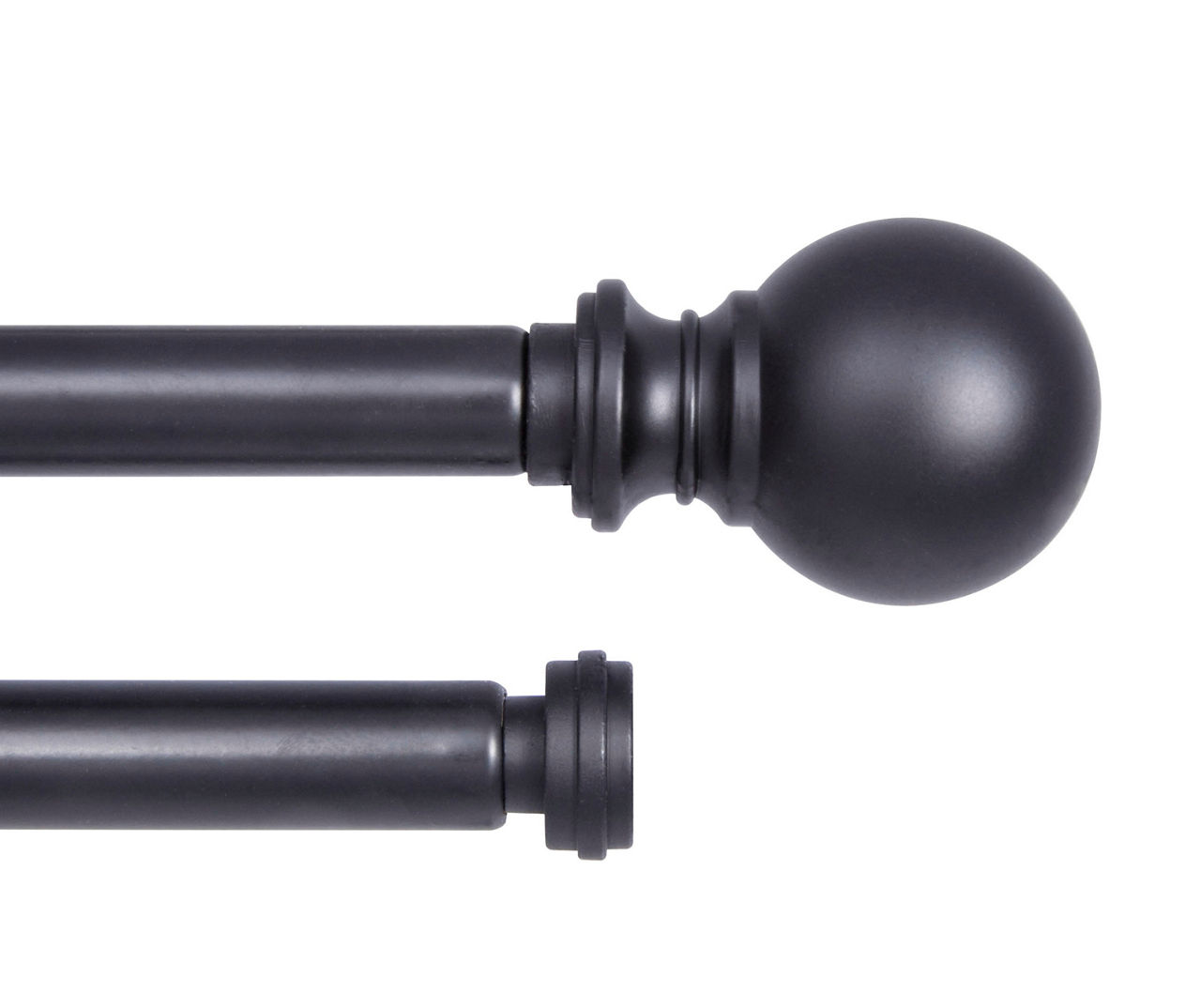 Wakefield Black Adjustable Double Curtain Rod, (66"-120")