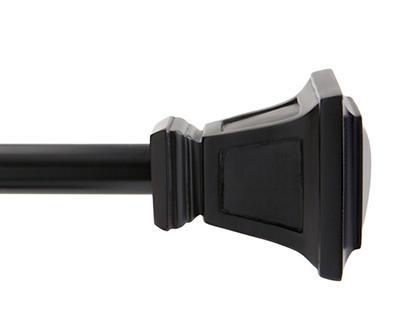 Seville Matte Black 5/8" Adjustable Curtain Rod, (48"-86")