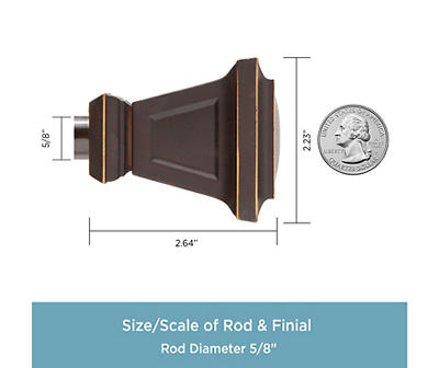 Seville Oil-Rubbed Bronze 5/8" Adjustable Curtain Rod, (90"-130")
