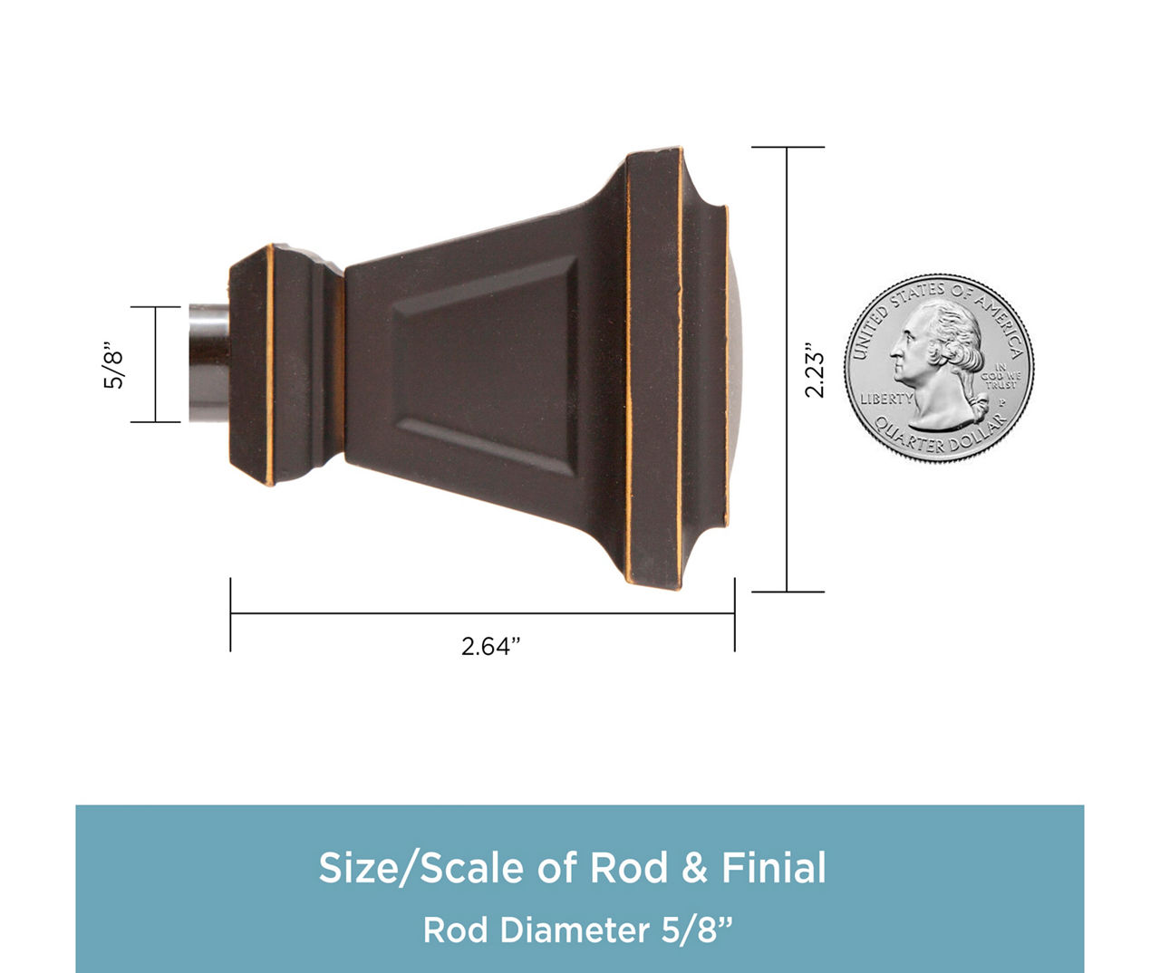 Seville Oil-Rubbed Bronze 5/8" Adjustable Curtain Rod, (48"-86")