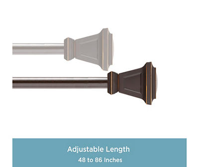 Seville Oil-Rubbed Bronze 5/8" Adjustable Curtain Rod, (48"-86")