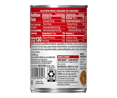 Campbell's Condensed Gluten Free Cream of Chicken Soup, 10.5 oz Can