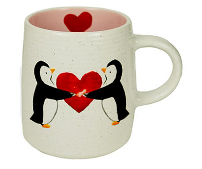 Red & Black Penguin Love Mug, 18 oz.