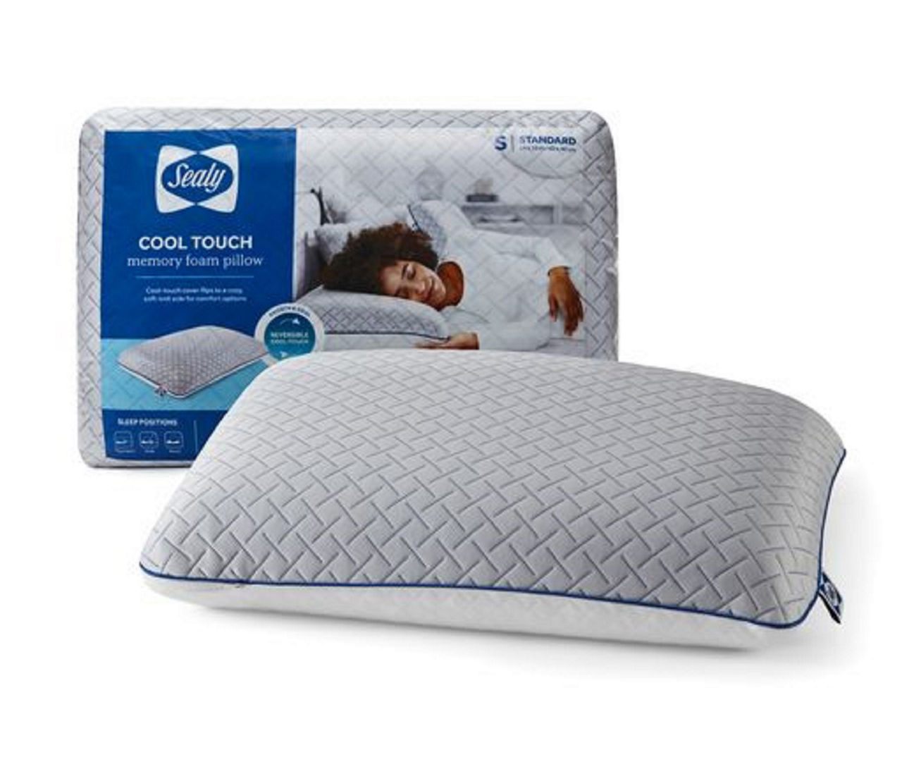 Sealy White Cool Touch Memory Foam Standard Pillow Big Lots