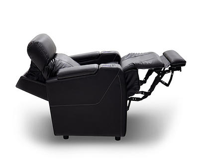 Black Home Theater Faux Leather Power Recliner
