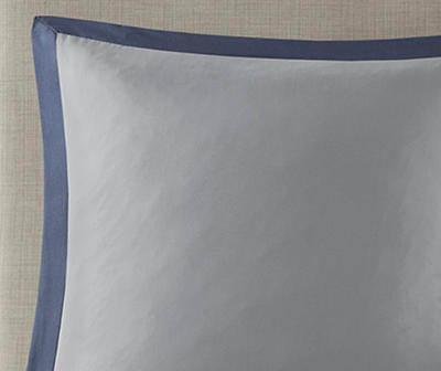 Elmore Navy & White Bordered King 8-Piece Comforter Set