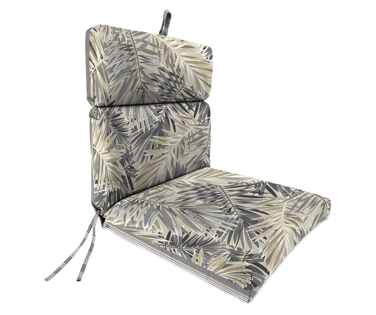 Jordan Manufacturing - Killian Rojo Tropical Floral & Stripe Reversible Outdoor Chair Cushion