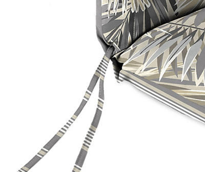 Latigo Marzipan Palm & Stripe Reversible Outdoor Chair Cushion